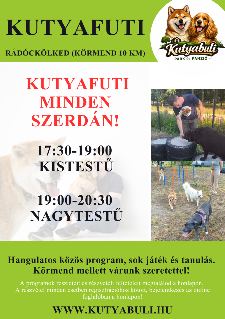 FELÜGYELT KUTYAFUTIK SZEPTEMBERBEN!